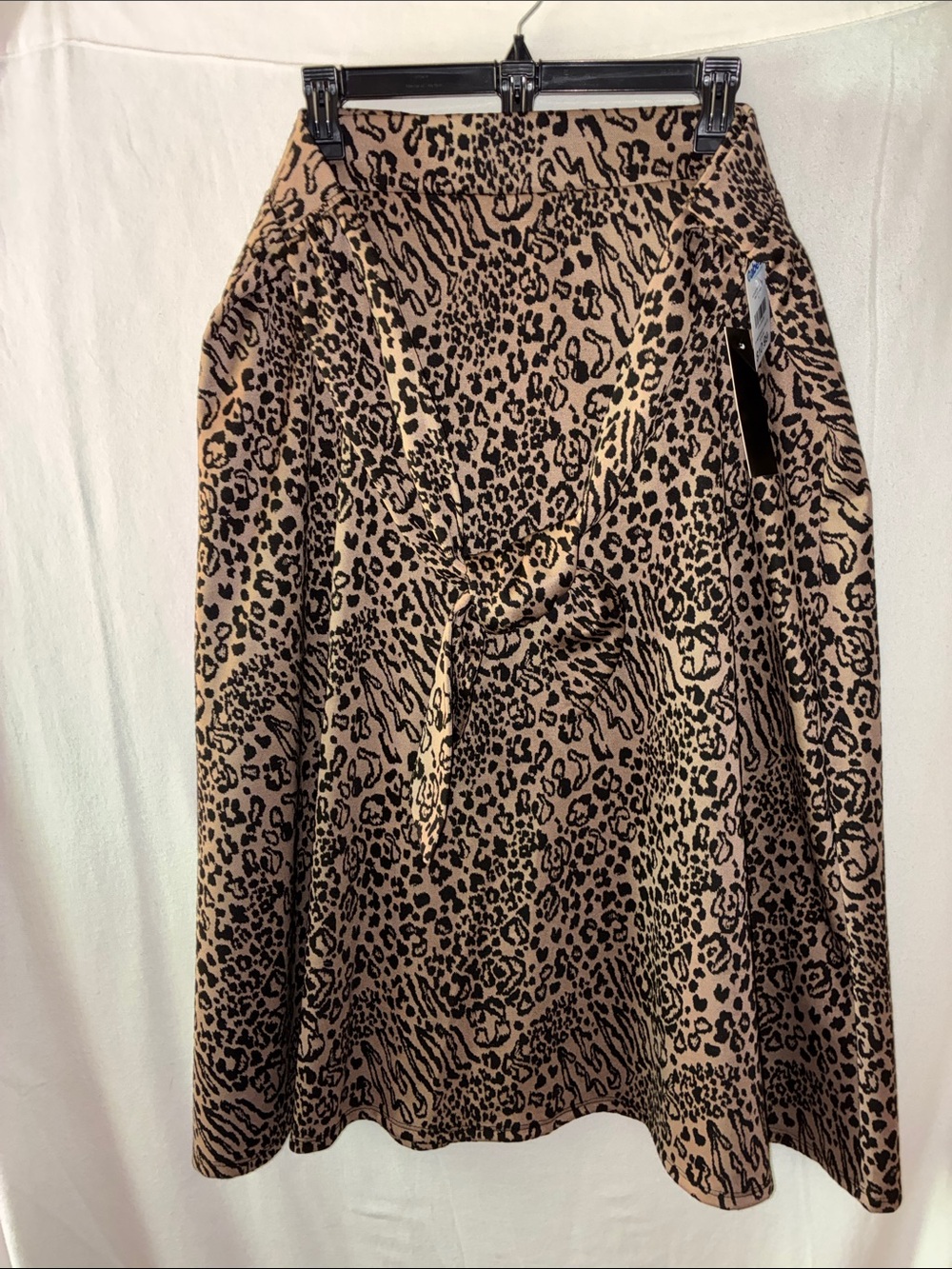 Leopard Print A-Line Skirt - Tan & Black